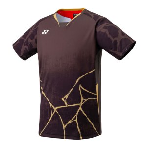 画像1: 【メール便/配達日時指定不可】YONEX　メンズゲームシャツ(フィットスタイル)　ブラウン/10730 (1)