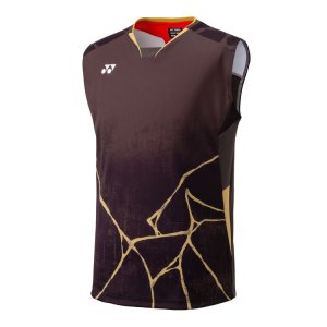 画像1: 【メール便/配達日時指定不可】YONEX　メンズゲームシャツ(ノースリーブ)　ブラウン　Oサイズ/10731 (1)