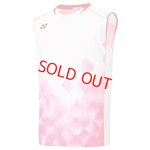 画像1: 【送料無料】【40％OFF】YONEXユニゲームシャツ(ノースリーブ)ホワイト　Sサイズ/10350 (1)