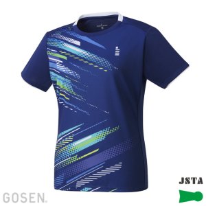 画像1: 【メール便/着日指定不可】【40％OFF】GOSEN　レディースゲームシャツ　ネイビー　Mサイズ/T2401 (1)