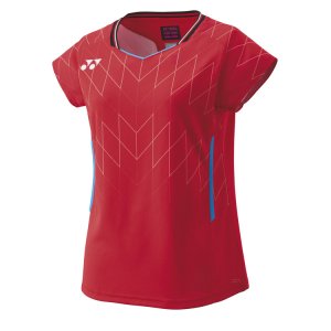 画像1: 【メール便/配達日指定不可】YONEX　ウィメンズゲームシャツ（フィットシャツ）ジャパンレッド　Lサイズ/20915 (1)