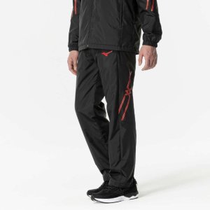 画像1: MIZUNO　【吸湿発熱】MCライン ブレスサーモ裏地ウォーマーパンツ　ブラック×チャイニーズレッド　Mサイズ/32MFB631 (1)