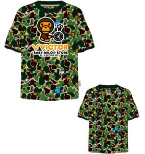 画像1: 【メール便/配達日時指定不可】VICTOR　BABY MILOコラボレーション子供用ニットTシャツ/T-504JRBM (1)