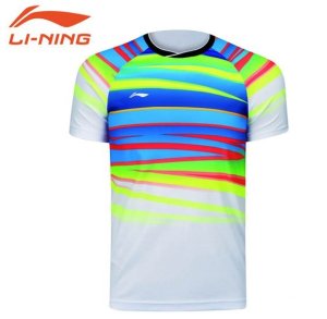画像1: LI-NING ジュニアゲームシャツ ホワイトJ140サイズ/AAYM146 (1)