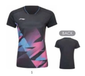 画像1: 【メール便/配達日指定不可】LI-NING　レディースゲームシャツ　ブラック　Lサイズ/AAYU234 (1)