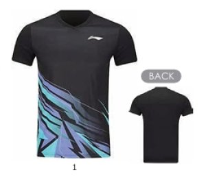 画像1: 【メール便/配達日指定不可】LI-NING　ユニゲームシャツ　ブラック　Mサイズ/AAYV183 (1)