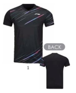 画像1: 【メール便/配達日指定不可】LI-NING　ユニゲームシャツ　ブラック　Lサイズ/AAYV187 (1)