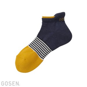 画像1: 【メール便/配達日指定不可】GOSEN　スニーカーインソックス25-28cmネイビー/F2202 (1)