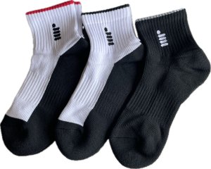 画像1: GOSEN レディースハーフソックス3足組22-25cm/F25LH3P (1)