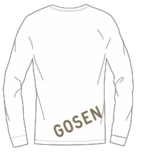 画像2: 【メール便/配達日時指定不可】GOSEN　ロゴロングTシャツ　ホワイト/JPT66 (2)
