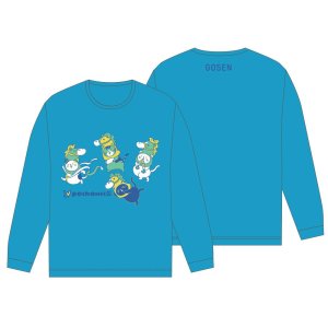 画像1: 【メール便/配達日指定不可】GOSEN　ユニ秋企画ポチャネコ干支ロングT　ターコイズブルー/NPT67 (1)