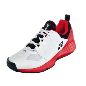 画像1: YONEX　テニスシューズ　オムニ・クレーコート用　パワークッション106　ホワイトレッド/SHT106 (1)