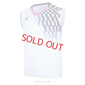 画像1: 【メール便/配達日指定不可】VICTOR　バドミントン　ユニゲームシャツ(ノースリーブ)ホワイト　XLサイズ/T-50002A (1)