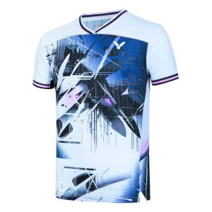 画像1: 【メール便/配達日時指定不可】VICTOR　バドミントンユニゲームシャツ　ブライトホワイト/T-60006 (1)