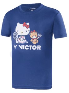 画像1: 【メール便/配達日時指定不可】VICTOR　ジュニアTシャツキティ　ネイビー/T-KT203JR (1)