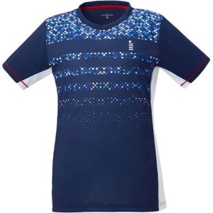 画像1: 【メール便/配達日時指定不可】【40％OFF】GOSENレディースゲームシャツ　ネイビーＬサイズ/T2045 (1)